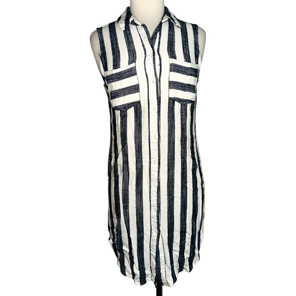 WB4 Hope &‎ Harlo Women's Sleeveless Striped Shirt Dress Casual Size 10
